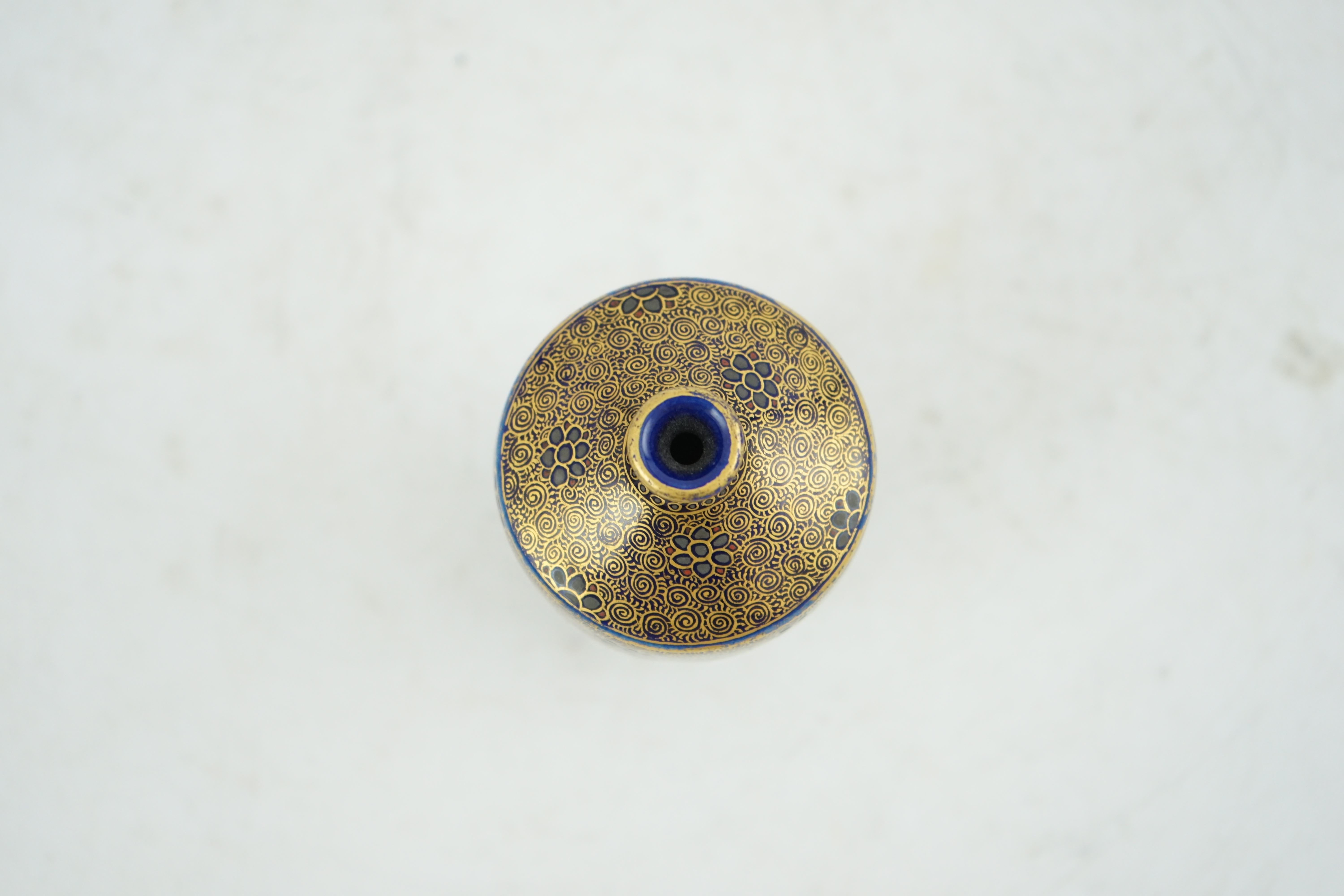 A Japanese Satsuma miniature vase, by Kinkozan, Meiji period